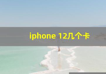 iphone 12几个卡